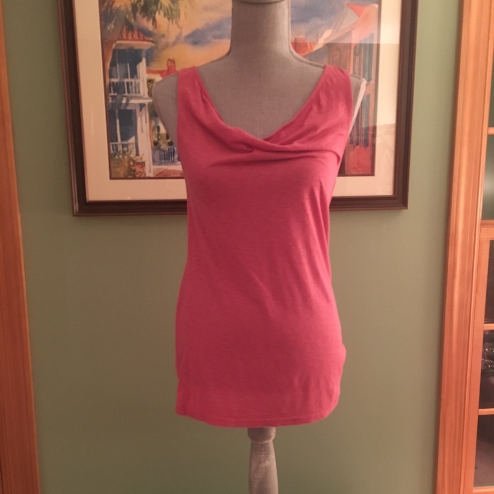 Michael Stars pink cowlneck tank